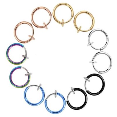 hot sale multiuse new 1 pair clip on fake nose ring ear lip