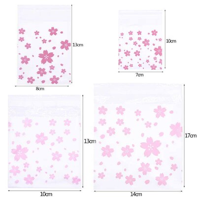 Clear Sakura Candy Cookies Packaging Bags Plastic Self-adhes