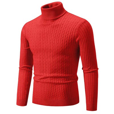 Men Winter Turtleneck Pullover Thermal Sweater男高领套头毛衣