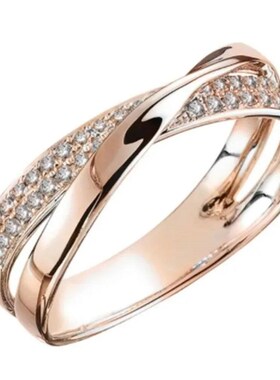 Newest Fresh Stainless Steel Two Tone X Shape Cross Ring for