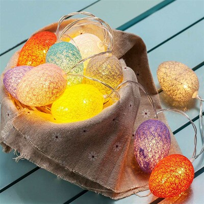New Easter egg light string Thai cotton ball small colored l
