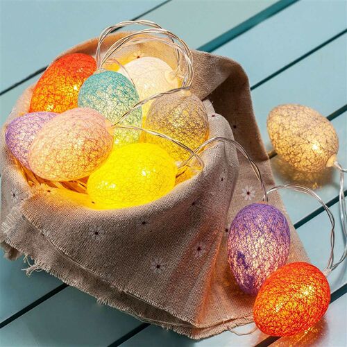 New Easter egg light string Thai cotton ball small colored l