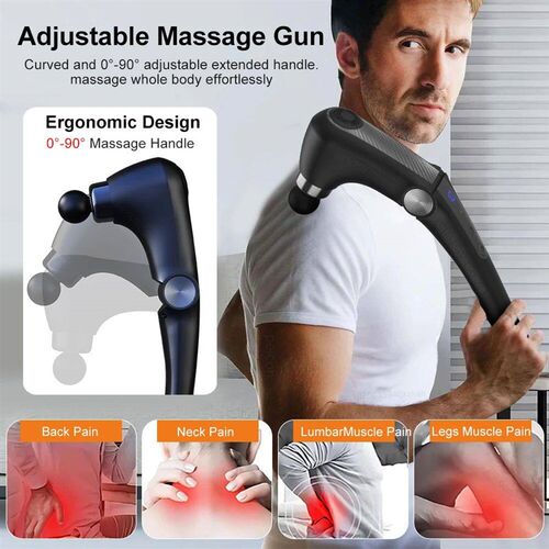 Electric Massage Gun Fascia Gun with Extended Handle Portabl