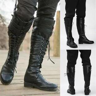 Sepatu Cosplay Steampunk Abad Pertengahan Sepatu Kulit PU Ba
