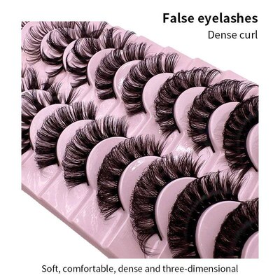 Russian Strip Lashes 10-pairs Fluffy Mink Lashes 3D False Ey