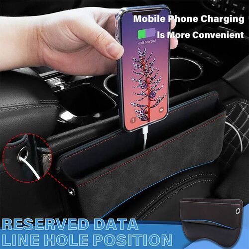 Suede Car Seat Side Storage Pocket For Car Seat  Filler Orga