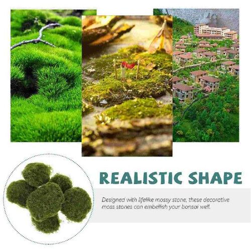 6 Pcs Garden Layout Prop Imitated Moss Stone Micro