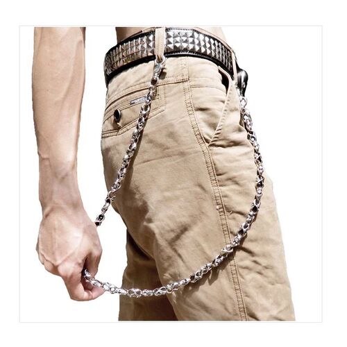 Slim Heavy Waist Chain Men Skull Keychain Wallet Chain Gothi