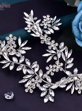 YouLaPan HP254 Alloy Flower Bridal Hair Clips Rhinestone Sid