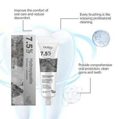 ORALHOE Whitening Toothpaste for Daily Gum Care, Gentle Stai