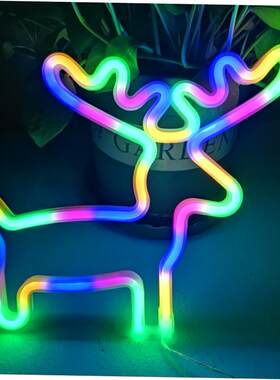 Christmas Decoration LED Neon Sign Light Love Deer Elk Bell