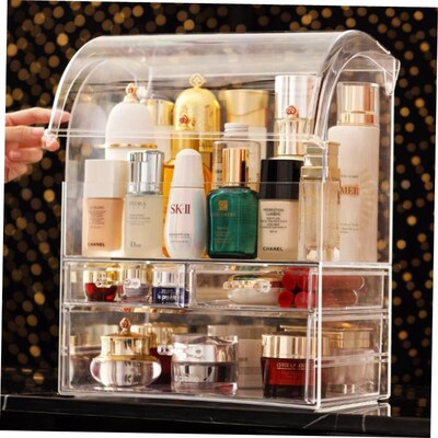 Portable Transparent Makeup Organizer Storage Box Acrylic 1