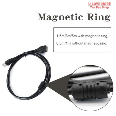 USB 2.0 Cable Extension Cable 0.6m/1m/1.5m Wire Data Transmi