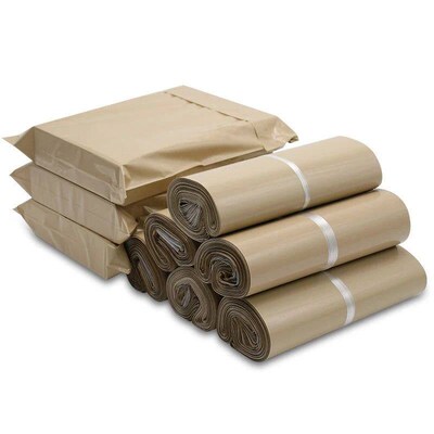 20x35m/25x35m Mailing Bags Milk Tea Color Plasti Shipping Ba