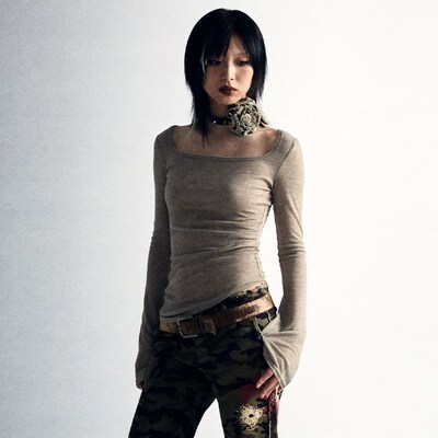 Karrcat Grunge Aesthetics Knitted Tops Vintage Tattoo Print