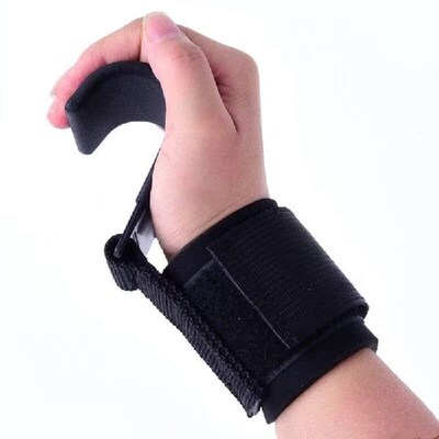 2 PCS Weight Lifting Hooks Hand-Bar Wrist Straps Gym
