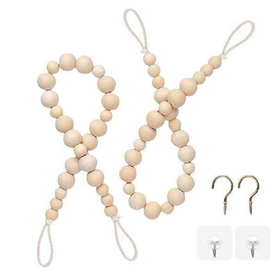 2PCS Window Drape Holdback with Brass Hooks Farmhouse