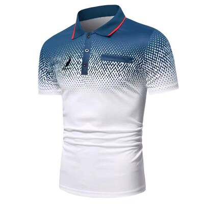 Men Personality Fashion Summer Slim Fit Print  Shirt , Men S