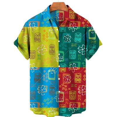 2022 Mens Clothing 3D Hawaiian Shirt Men Fashion Cashew Flo