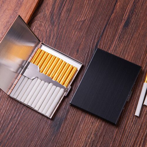 Ultra Thin Stainless Steel Moisture Cigarette Box Case +Clip