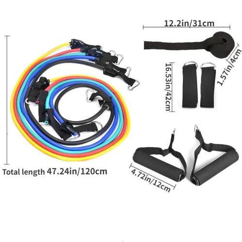 Multifunction Fitness Tension Rope 5-Tube Elastic Yoga Pedal