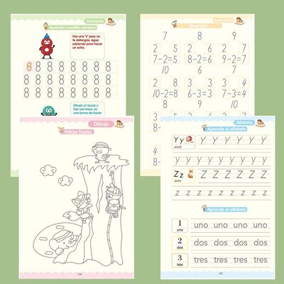 Spanish French German Reusable Magic Copybook Drawing Toys f