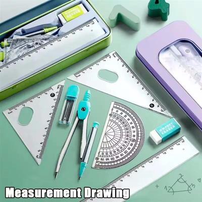 7pcs Student Ruler Set Geometric Mathematical Drawing Tool S