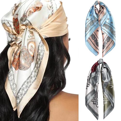 60*60CM Printing Bandanas Hair Bands For Girls Women Square
