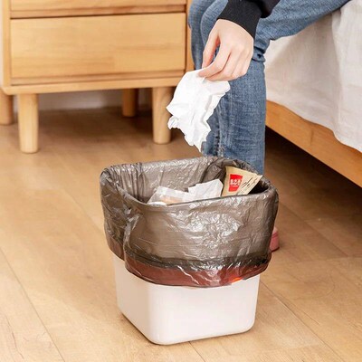 1 Roll Trash Bags Thicken Drawstring Garbage Bags Household