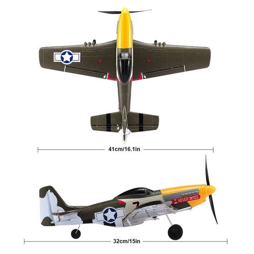 P51 Mustang Remote Control Fighter 4CH 6 Axis 410MM Wingspan