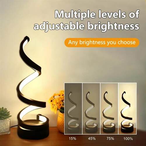 LED Night Light Spiral Table Lamp Modern Bedside Lamps Dimma