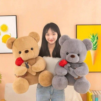 25-55CM  Valentines Day roses teddy bear animal plush toys