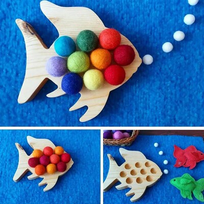 Kids Wooden Board Matching Game Animal Rabbit Butterfly Mont