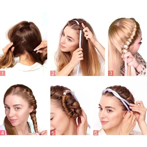 Lazy Curls Heatless Hair Curlers Curling Rod Headband No Hea