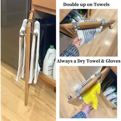 Towel Rack Over Door Towel Bar Hanging Holder Kitchen Towel