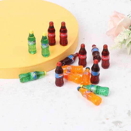 4PCS Mini Coke Fanta Sprite Water Bottle Beverage Model 1/6