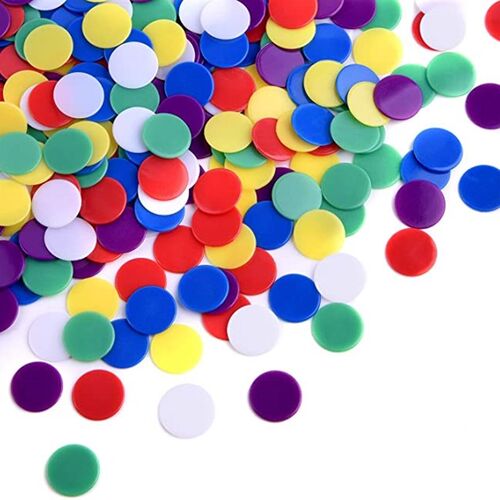 500 Pieces Counters Counting Chips Plastic Markers Mixed Col