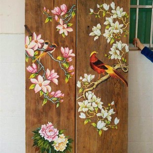 老樟木原生态风化木挂画壁饰壁画老木头手绘板画酒店客厅会所茶楼