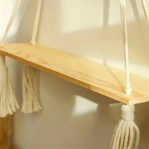 Macrame Hanging Shelf Boho Wall Decor Bedroom 1 PC Rustic
