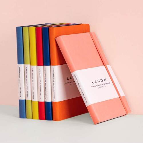 Soft PU notebook lettering notepad business solid color note