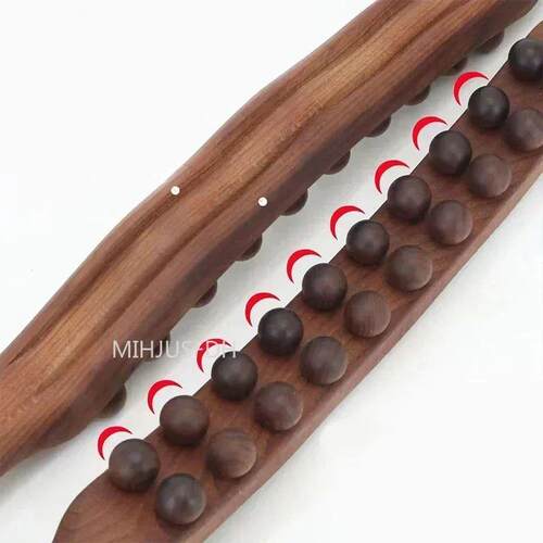 20/8 Beads Gua Sha Massage Stick Back Massage Tendons Wood S