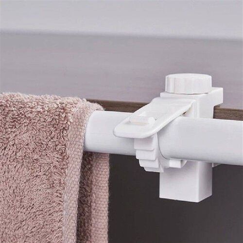2 Pcs Clip-On Rod Bracket Curtain Holders for Wall No Screw