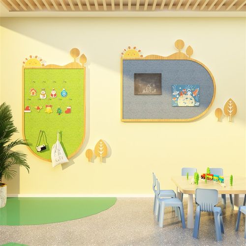毛毡板幼儿园环创材料主题墙面定制楼梯布置装饰画背景班级文化贴