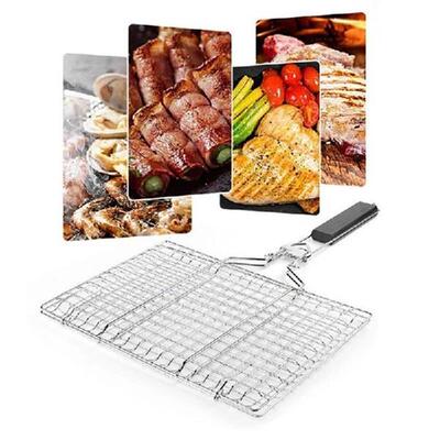 BBQ+Fish+Mesh+Grill+Basket+Portable+Barbecue+Tools+Grilling
