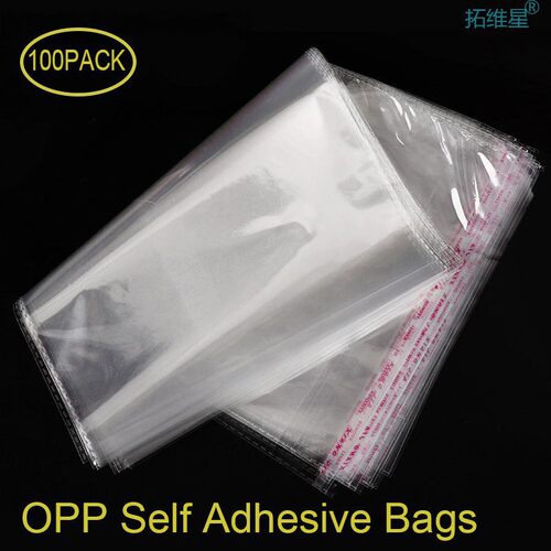 100 Pcs OPP Self Adhesive Seal Plastic Bags Transparent