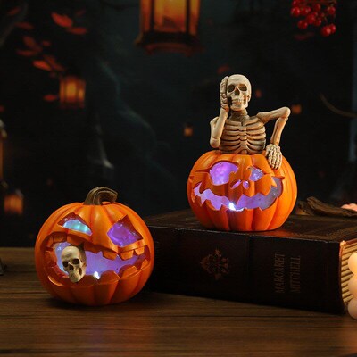 Halloween pumpkin lantern decorations party atmosphere skull