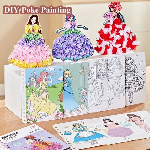DIY Painting er Craft Toys Kid Art Girls Poking Princess Han