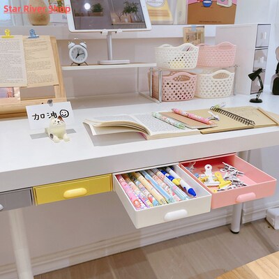 Plastic Drawer Hidden Storage Box Organizer Under-desk Drawe