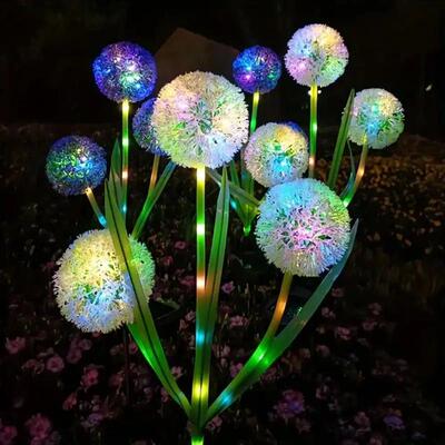 Solar outdoor dandelion lights, LED color scallion ball ligh