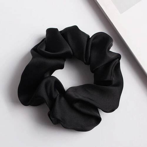 Newest Korean Woman Elegant Silk Elastics Hair Band Solid Co